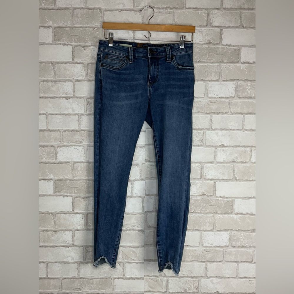 Kut from the Kloth Carlo Fray Hem Ankle Skinny Jeans Size 6